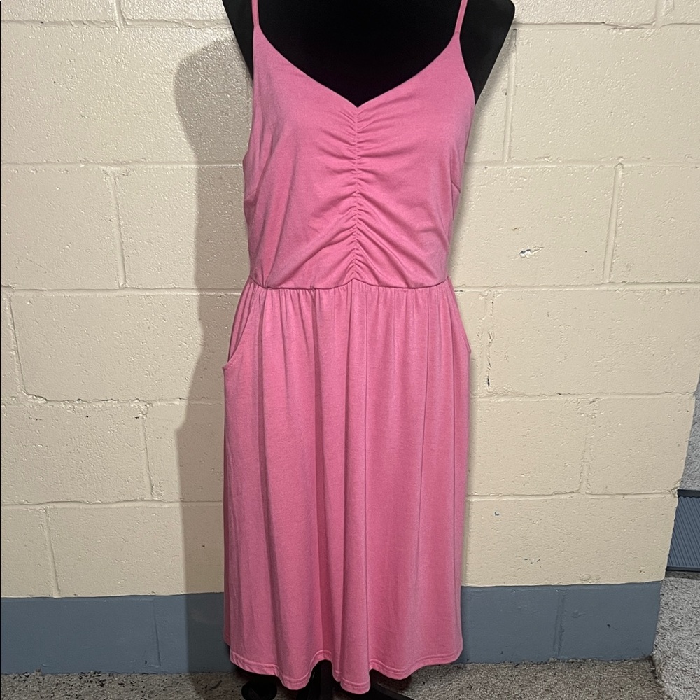 Chic Dusty Rose Midi Dress - Picture 2 of 4